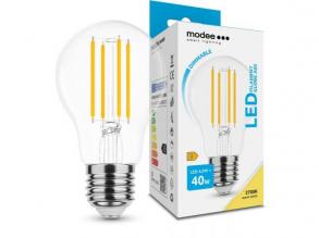 LED lámpa , égő , izzószálas hatás , filament  , E27 foglalat , A60  , 4,2 Watt , meleg fehér , Modee