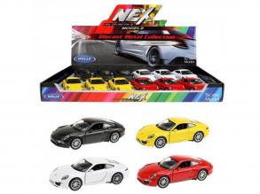 Welly Porsche 911 Carrera S4 fémöntvény autó, 4 féle szín, 1 db