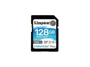 Kingston 128GB SD Canvas Go Plus (SDXC Class 10 UHS-I U3) (SDG3/128GB) memória kártya