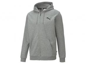 Ess Small Logo Fz Hoodie Puma férfi sötétszürke színű pulóver