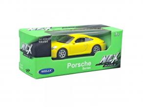 Welly: Porsche 911 (991) Carrera S sárga fém kisautó modell 1/64