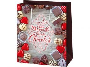 Csokoládés normál ajándéktáska 11x15x6cm "More than just Chocolate"