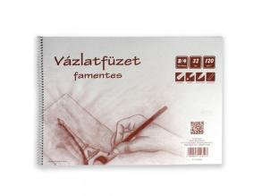 Famentes spirálos vázlatfüzet B/4 32 lapos, 120g