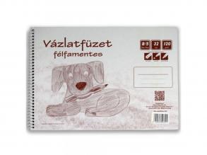 Félfamnetes spirálos vázlatfüzet B/5 32 lapos, 120g