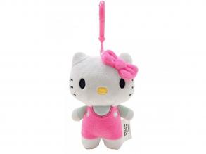 Hello Kitty plüss táskaklipp, 12 cm - rózsaszín