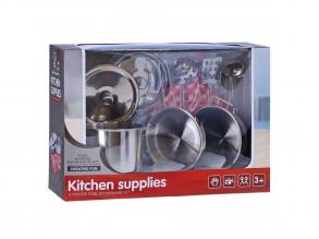 Konyhai játék szett rozsdamentes acélból, 9 darabos