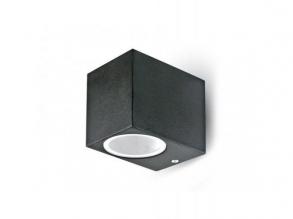 LED lámpatest , GU10-es foglalatú , oldalfali , fekete , IP44 , négyzet