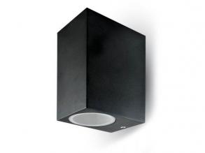 LED lámpatest , GU10-es foglalatú , oldalfali , négyzet , 2 irányú , fekete , IP44