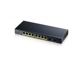 ZyXEL GS1900-10HP v2 8port GbE LAN PoE (70W) 2port GbE SFP smart menedzselhető PoE switch