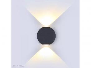 6W LED fali lámpa fekete test kerek IP65 3000K
