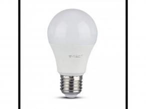 LED lámpa , égő , körte , E27 foglalat , 8.5 Watt , 200° , hideg fehér , SAMSUNG Chip , 5 év garancia