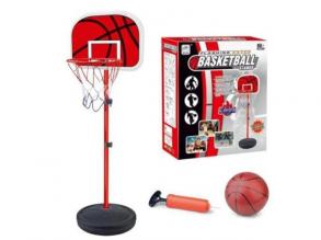 Állványos kosárlabda palánk szett pumpával és labdával