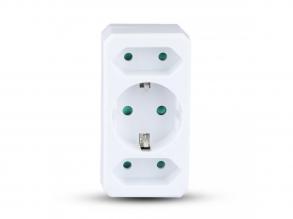 VT-1005-2 Átalakító 2 Euro-Aljzattal (10/16A) 250V-Fehér