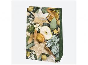 IRIS Karácsonyi ajándéktasak, 100x160x60 mm, különböző mintákkal fotókkal