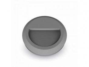 LED lámpatest , oldalfali , kültéri , lépcsővilágító , 2W , kerek , meleg fehér , szürke , IP65
