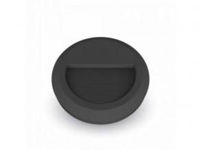 LED lámpatest , oldalfali , kültéri , lépcsővilágító , 2W , kerek , meleg fehér , fekete , IP65