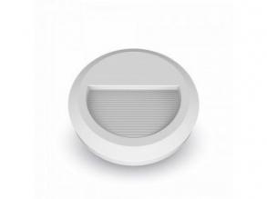 LED lámpatest , oldalfali , kültéri , lépcsővilágító , 2W , kerek , természetes fehér , fehér , IP65