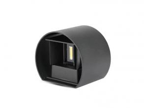 6W Fali lámpa Bridglux chippel, fekete kivitel, kerek, IP65, 4000K