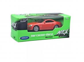 Welly: Mercedes-Benz SL500 piros fém kisautó modell 1/64
