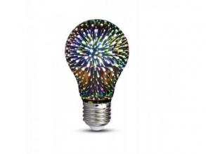 LED lámpa , égő , izzószálas hatás , filament , körte , E27 foglalat , 3 Watt , meleg fehér , tűzijáték