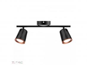 12W LED fali lámpa dupla fejjel 4000K Fekete