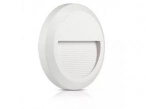 LED lámpatest , oldalfali , kültéri , lépcsővilágító , 2W , kerek , meleg fehér , fehér , IP65 , V-Tac