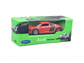 Welly: Audi R8 V10 piros kisautó modell 1/64
