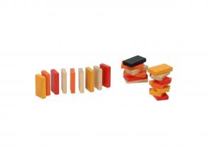 Fa dominó fémdobozban