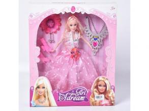 Hercegnő divatbaba nyaklánccal és egyéb kiegészítőkkel