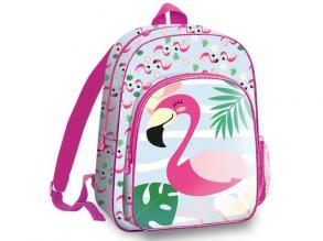 Flamingó lekerekített iskolatáska, hátizsák 36cm