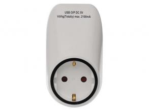 Emos P0072 fehér USB-s aljzat elágazó