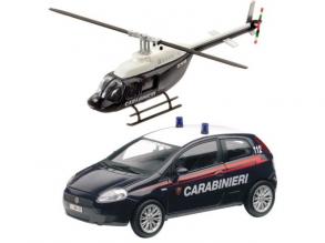 Carabinieri Fiat Bravo és helikopter fém modell szett 1/43 - Mondo