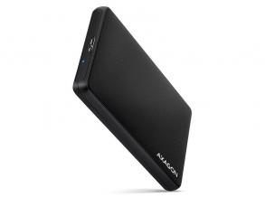 Axagon EE25-SL USB 3.2 fekete csavar nélküli külső HDD/SSD ház