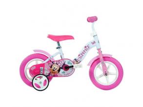 Minnie egér rózsaszín-fehér kerékpár 12-es méretben