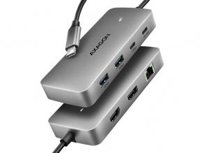 Axagon HMC-CUB83X2 USB-C 10Gbps DUAL 4K DISPLAY 7in1 hub