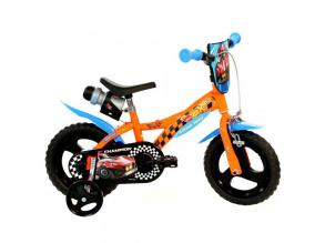 Hot Wheels collos gyerek bicikli kulacstartóval és oldalkerekekkel narancssárga-fekete színben  Dino Bikes kerékpár