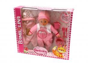 Bambolina beszélő baba, 40 cm, 50 holland mondattal