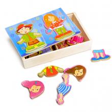 Öltöztető baba puzzle, kisfiú, kislány