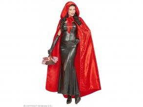 Piros szatén köpeny kapucnival női jelmez