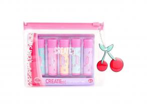 Create It! Ajakápoló zárható hordozó tokban, gyümölcsös, 5 db-os