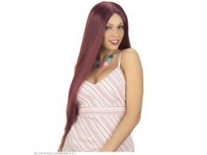 Laetitia hosszú női paróka, 75 cm, vöröses bordó