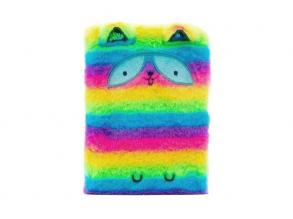 Cutie Crew plüss jegyzetfüzet, szivárványszínű, 20,5 x 15 cm