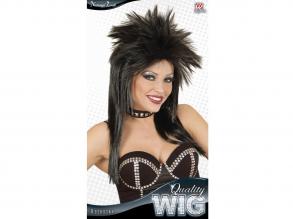 Rocksztár női paróka, fekete