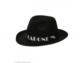 Fekete színű Al Capone gengszter kalap filc anyagból