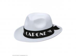 Fehér színű Al Capone gengszter kalap filc anyagból