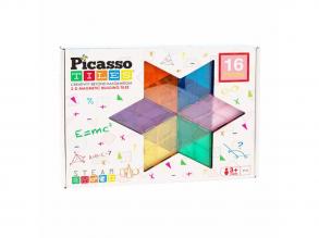 PicassoTiles: Geometria  mágneses építőelemek, 16 darab.