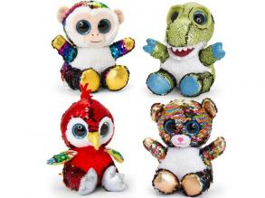 Animotsu: Nagyszemű színes flitteres plüss állatok többféle változatban 20cm - Keel Toys