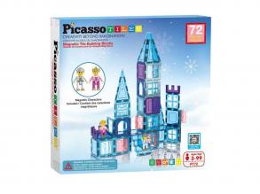 PicassoTiles: téli téma  mágneses építőelemek, 72 darab.