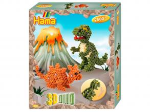 Hama gyöngy szett - 3D Dino, 2500 darab