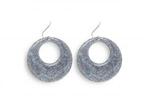 Ezüstszínű csillámló fülbevaló